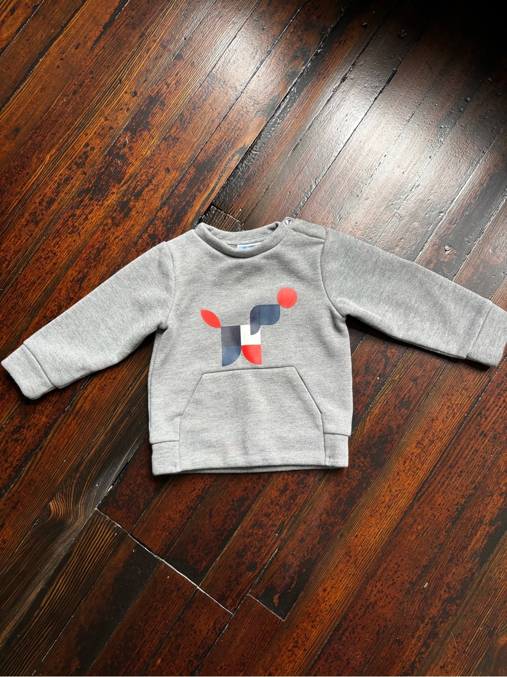 Gray Baby/Toddler Sweatshirt with Dog Graphic